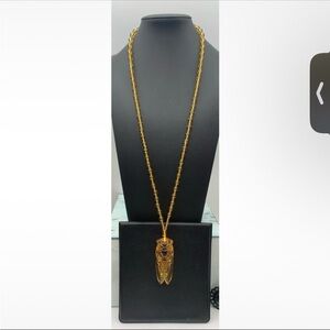 Gold Cicada Pendant Necklace